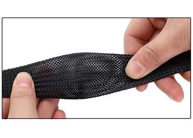 주문 15mm 방열 철사 소매, 케이블 관리를 위한 팽창할 수 있는 땋는 소매를 다는 검정 온라인 제품