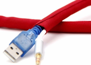 A/V HDMI 케이블을 위한 쪼개지는 땋는 소매를 다는 폴리에스테를 감싸 뜨거운 절단 각자